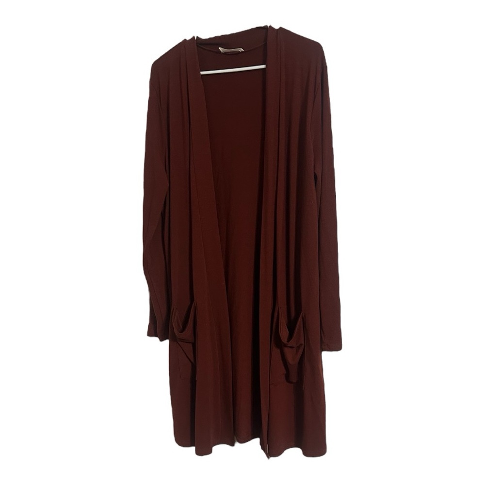 ZENANA Brown Open Front Cardigan - Size 2X